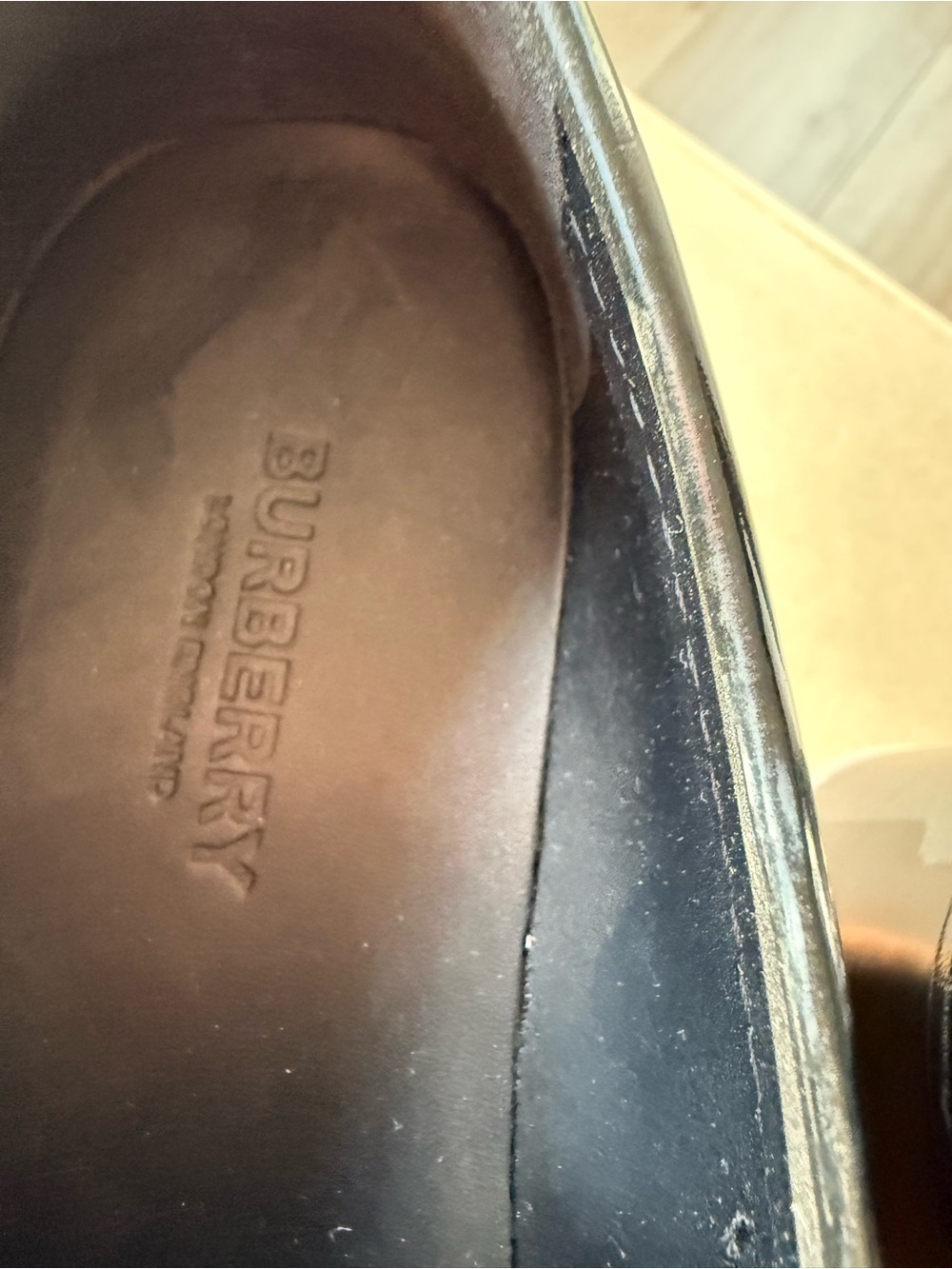 Burberry Black Patent Platform Loafers with Silver-Tone Medallions - Picture 5 of 12